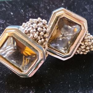 Smoky quartz pierce earrings